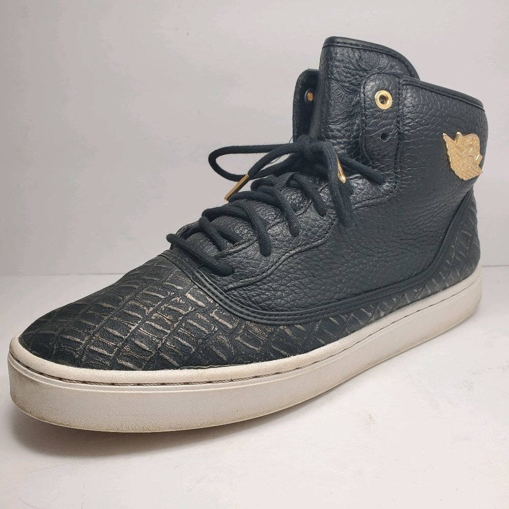 Jordan | Jasmine Black Leather Hi Top Sneakers 8.5